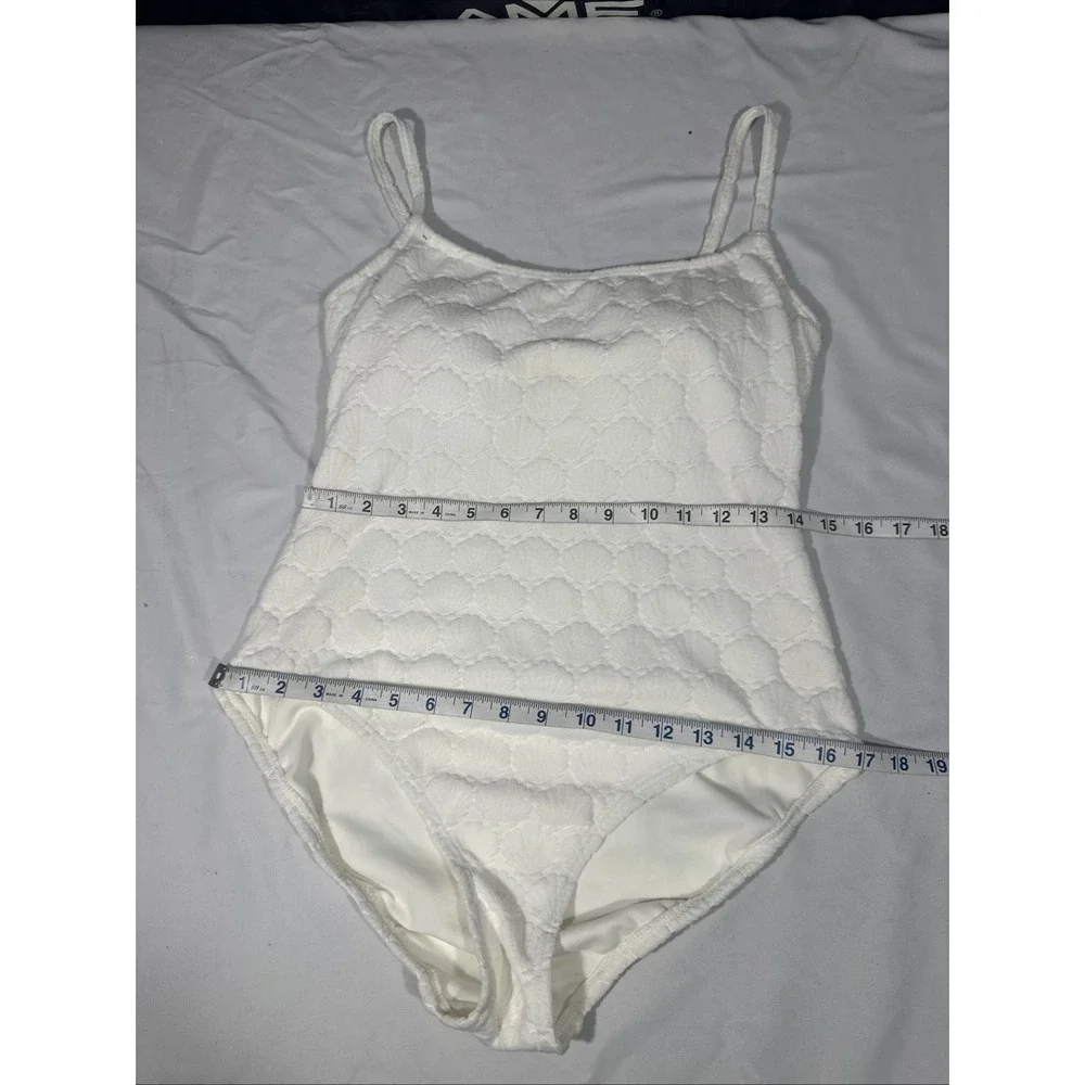 NEW$138 Kate Spade [ Large ] Classic One Piece Swimsuit Sea Shell Jacquard T1952